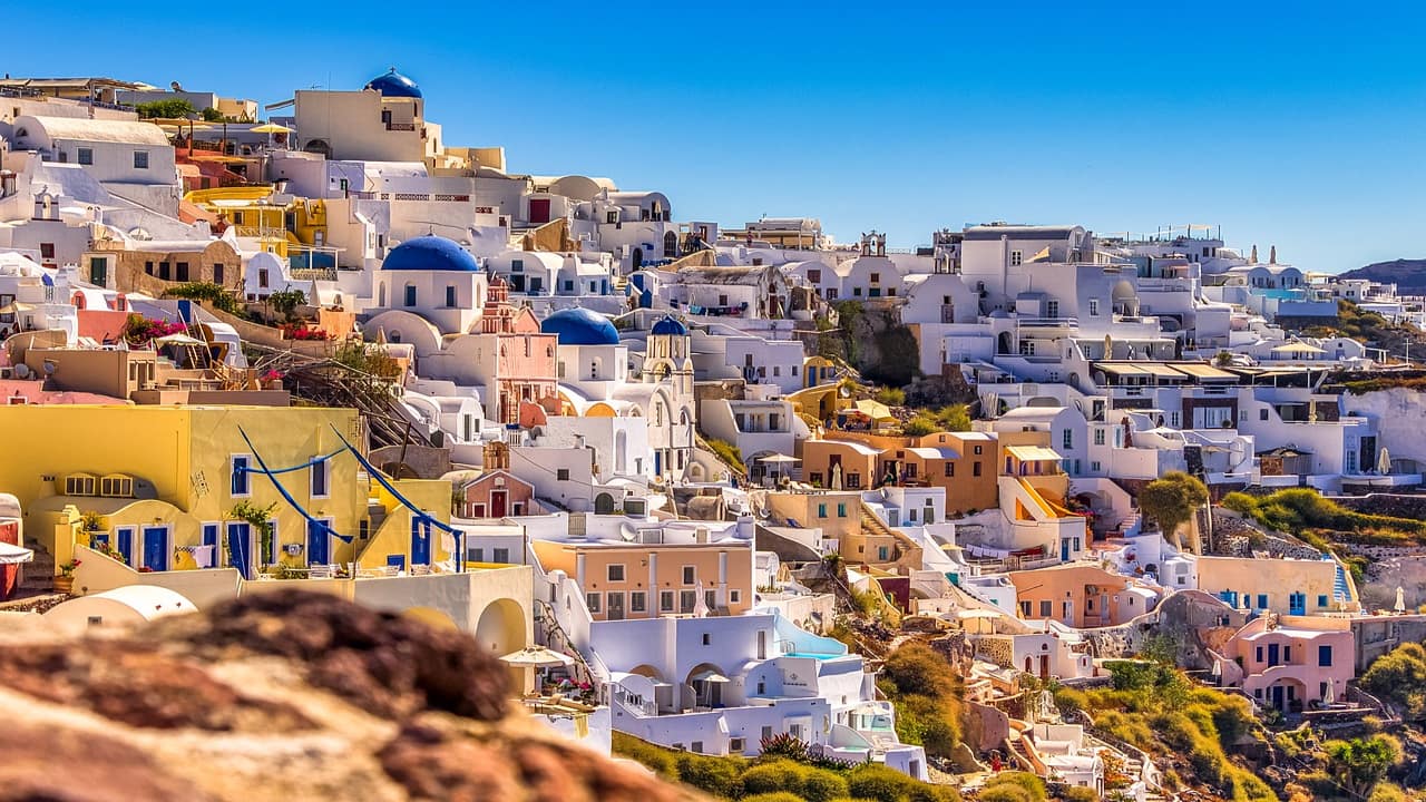 ew of santorini island in greece