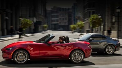 Red Mazda Miata MX5 Convertible