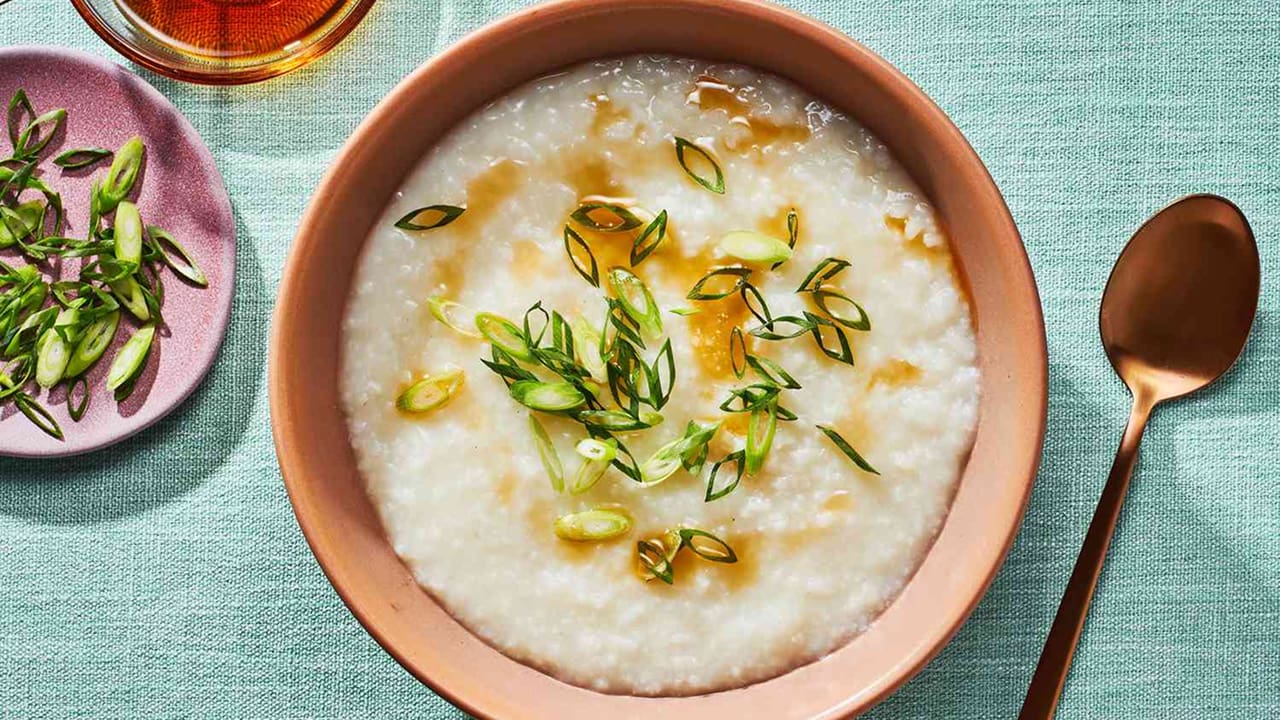 A bowl filled with Chinese Congee