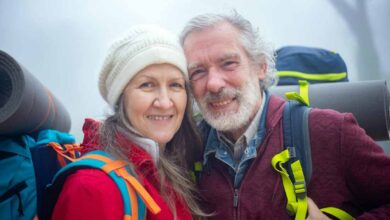 Elderly Man and Woman on Travel adventures