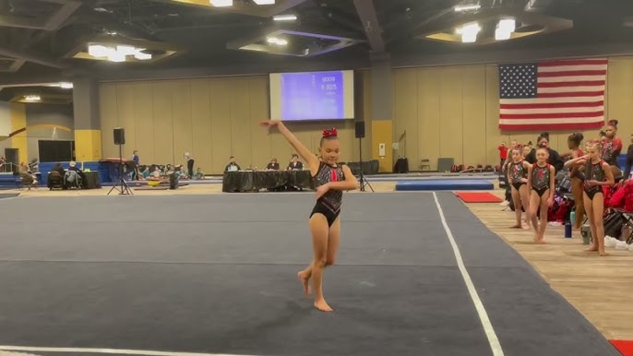 level 6 of gymnastic in which a girl performing