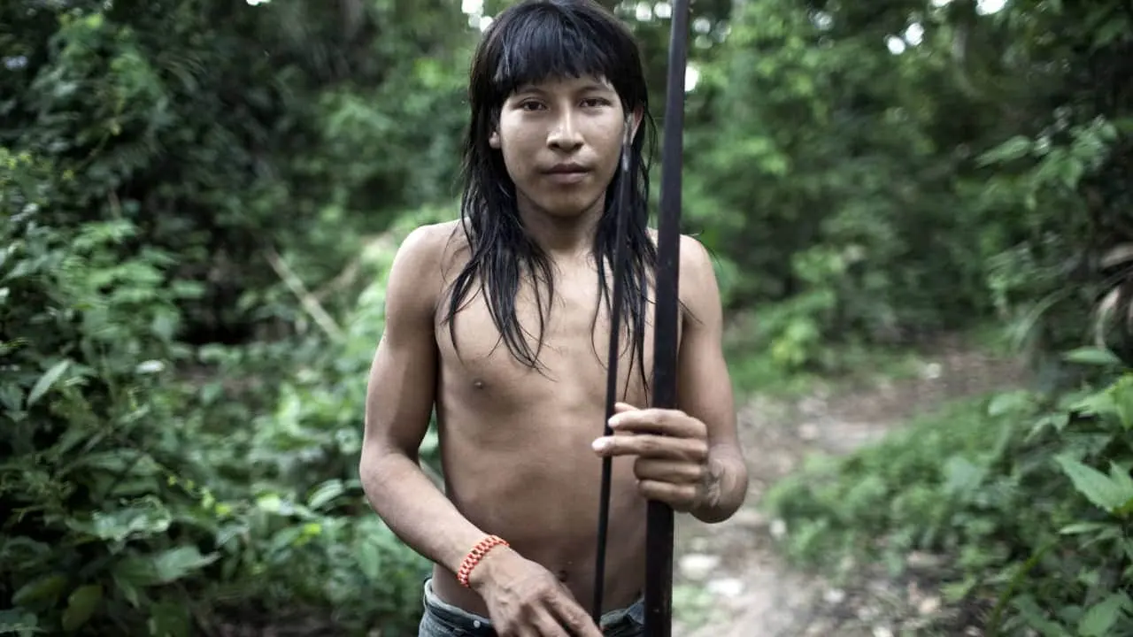 A man from the Awa tribe of the Amazon rainforest