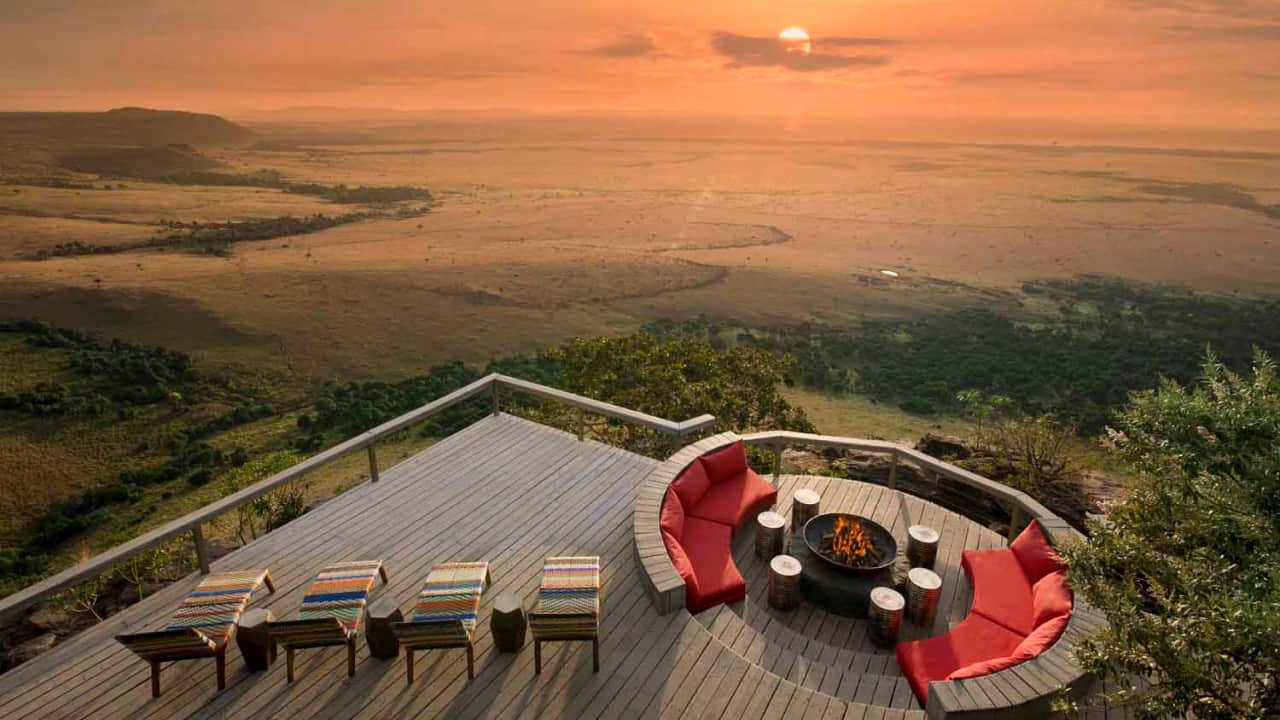 Top view of family-oriented lodge in Kenya is Angama Mara