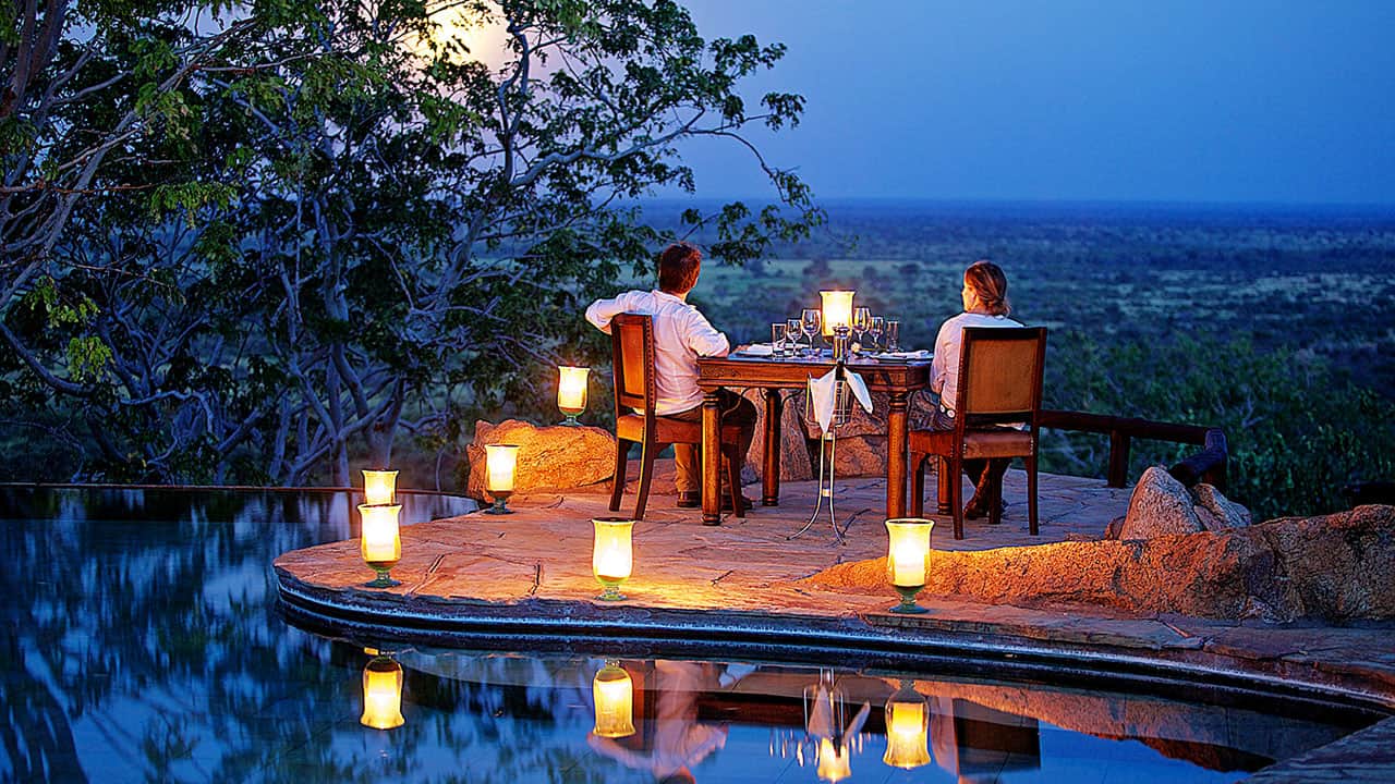 A couple sitting and enjoying the views from the top