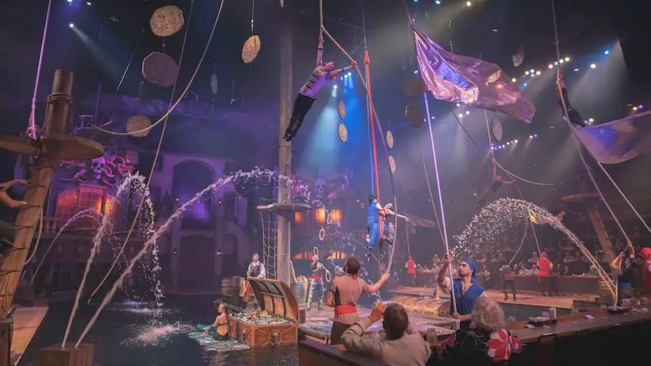 A unique experience at Myrtle Beach is the Pirates Voyage Dinner & Show where many people are enjoying