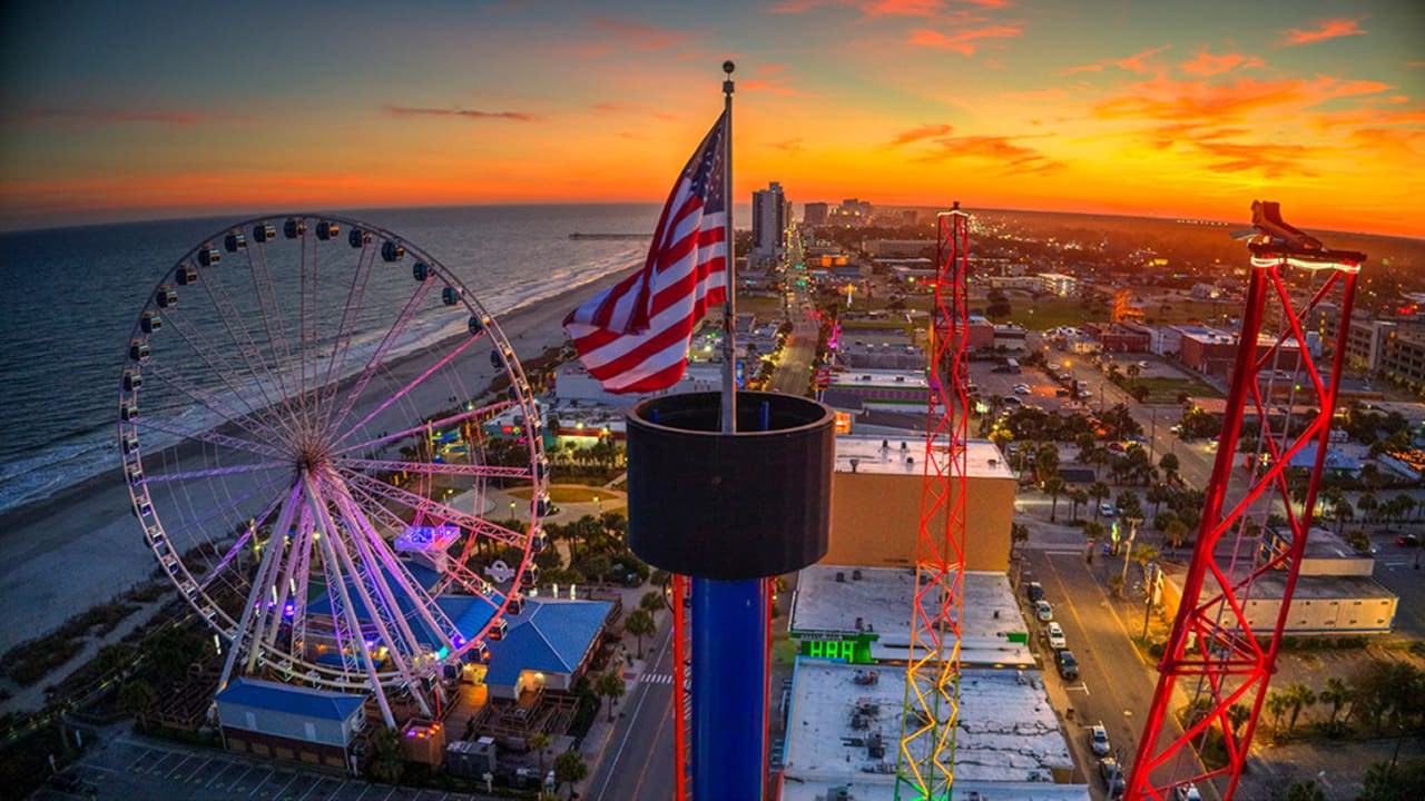 Upper view of a SkyWheel in Myrtle Beach, which is a unique experience