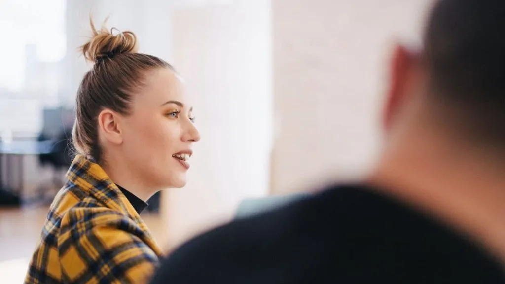 woman in a meeting