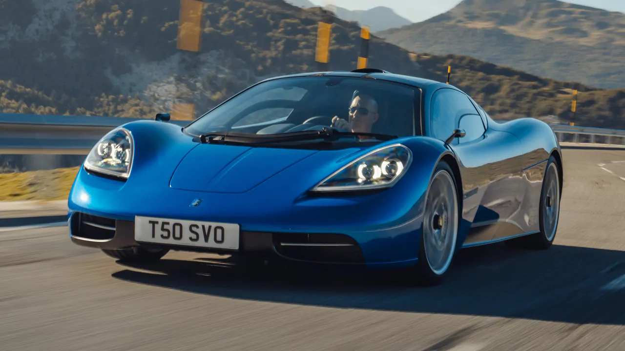 Gordon Murray T.50 on a mountainious highway