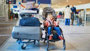 Use a Stroller or Carrier to carry kids around airport