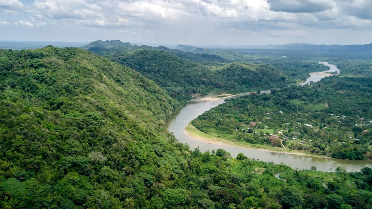 Arial view of 5th largest Mesoamerican Tropical Rainforests of the world