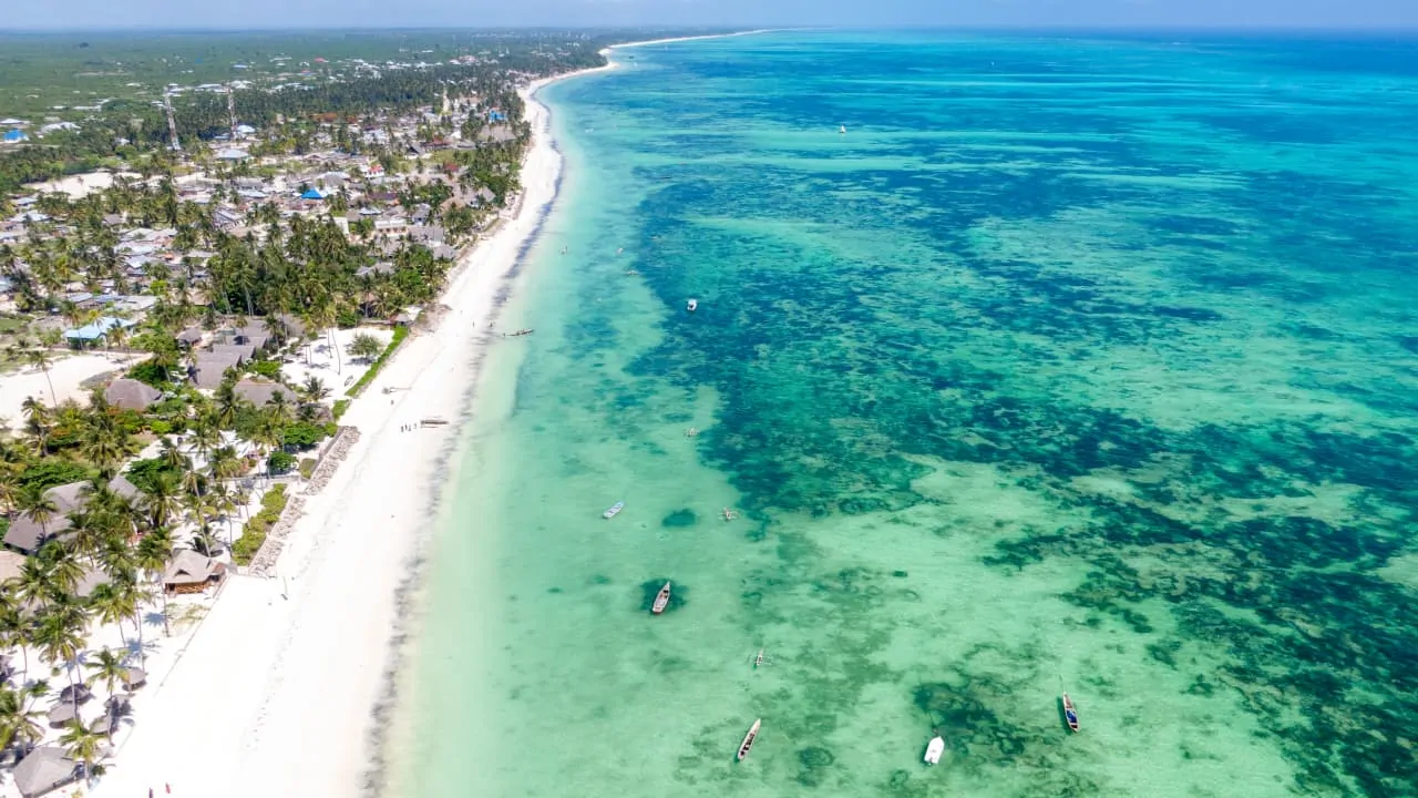 A picture taken from the top of Zanzibar Island offers a breathtaking view